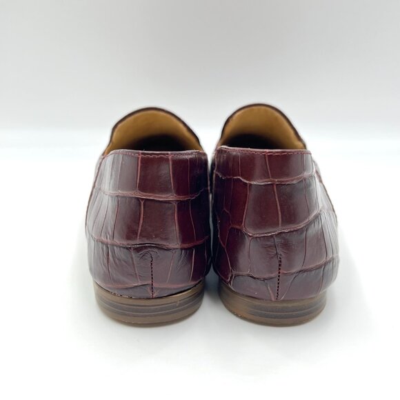 Naturalizer Womens Size 9.5 9.5M Lorna Red Croc Leather Flats Loafers Shoes - Picture 7 of 14